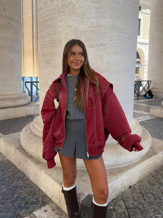 AMY | Oversized Leren Jas