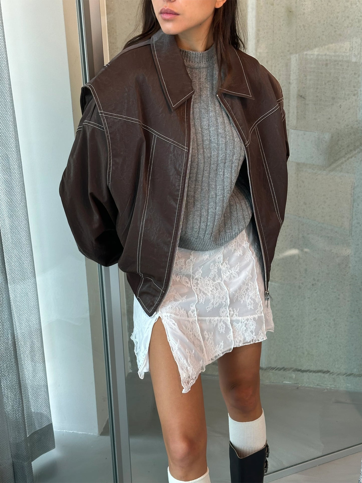 AMY | Oversized Leren Jas