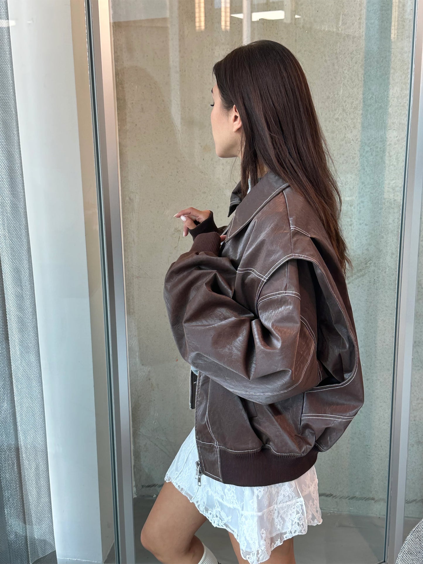 AMY | Oversized Leren Jas