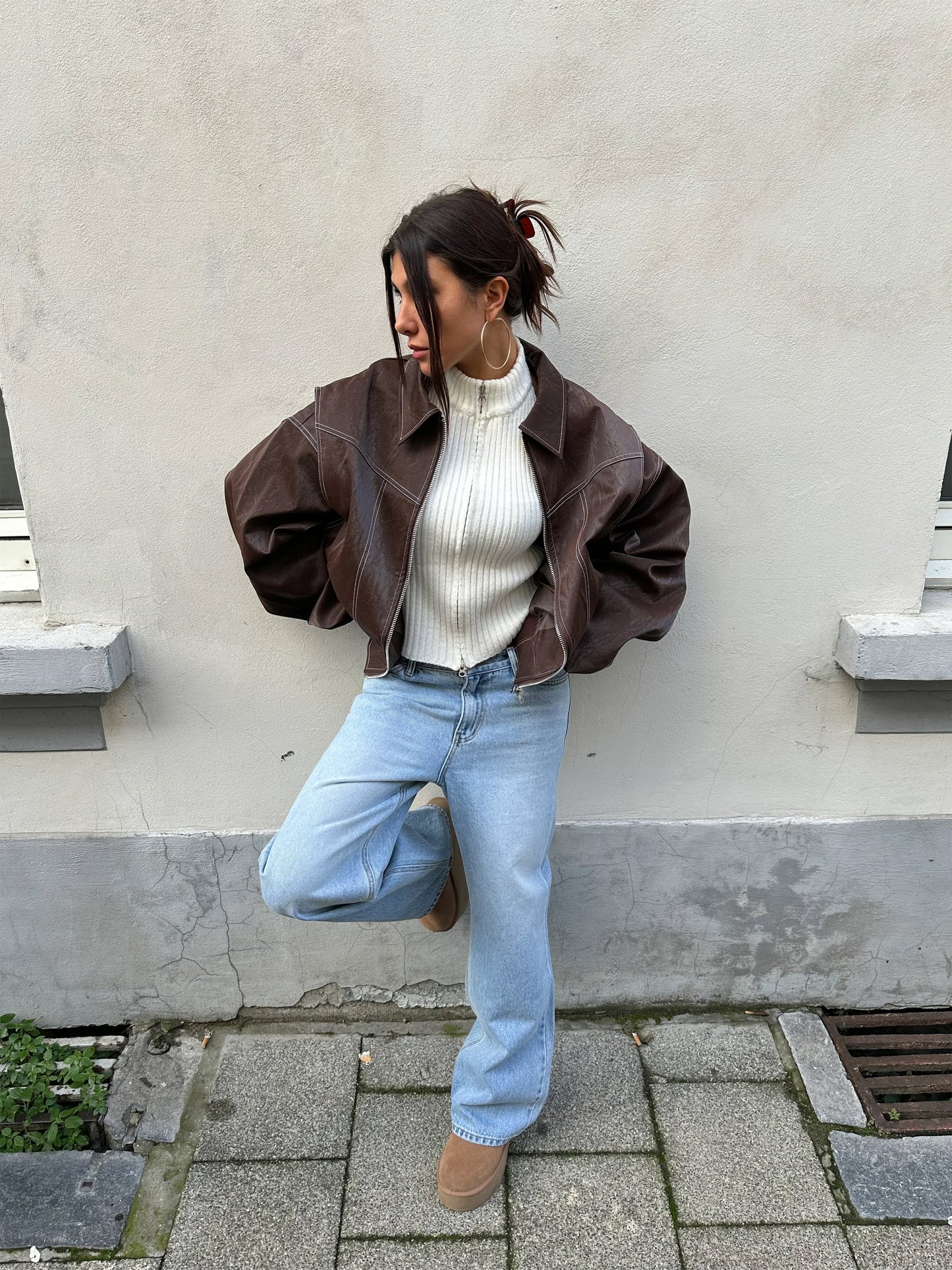 AMY | Oversized Leren Jas