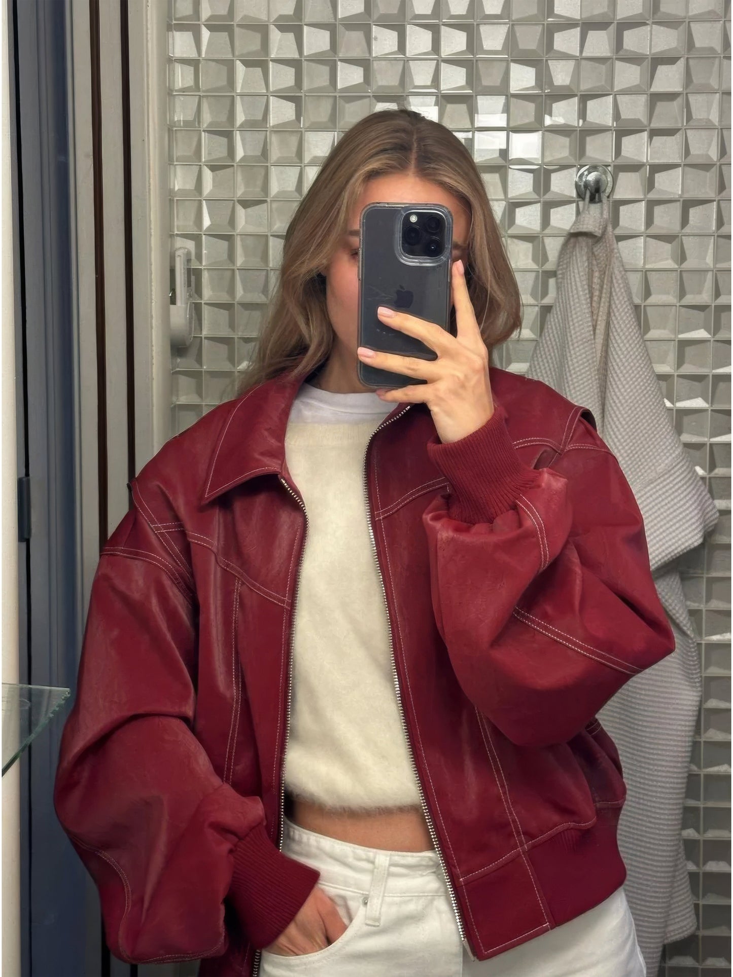 AMY | Oversized Leren Jas