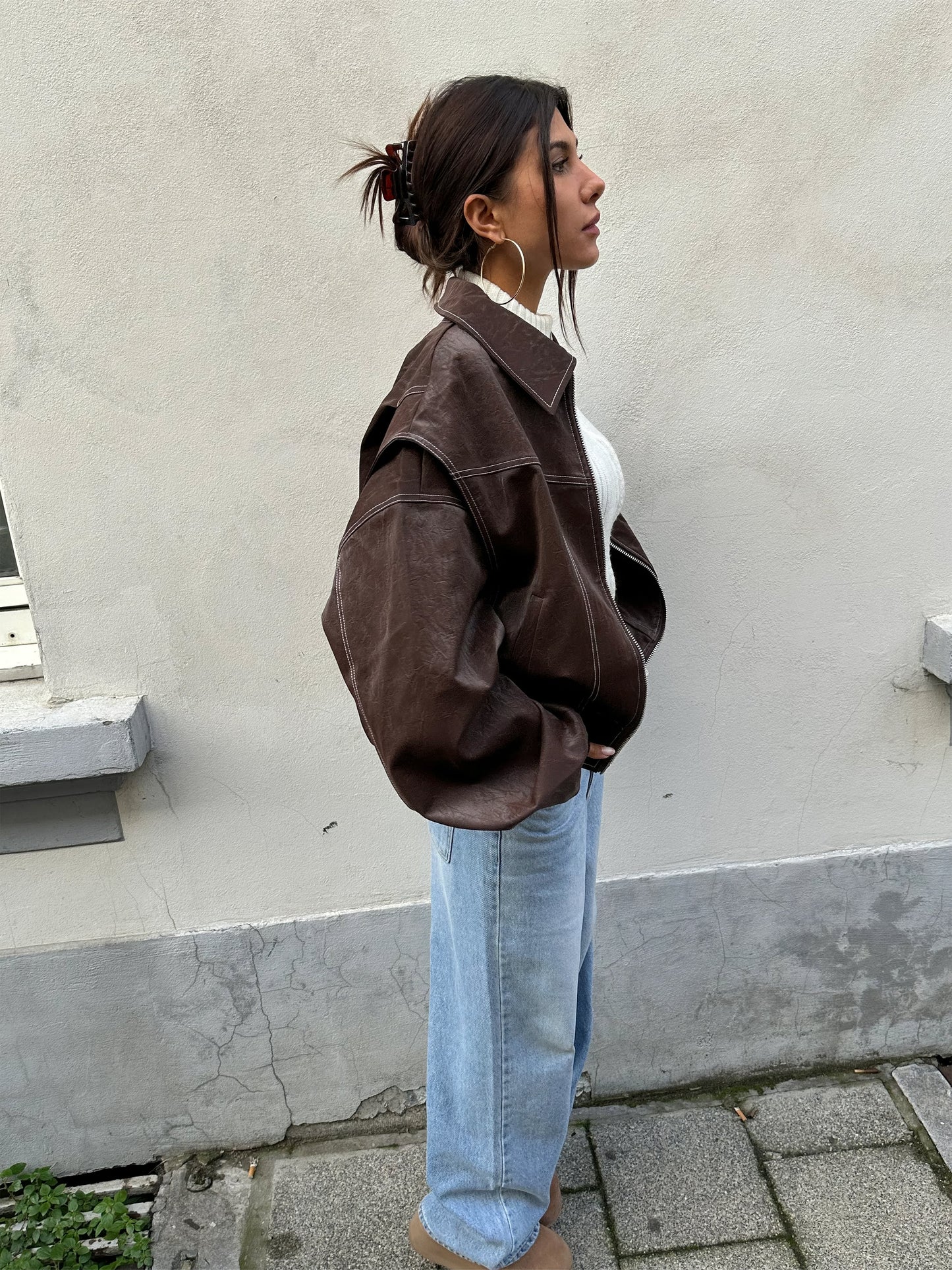 AMY | Oversized Leren Jas