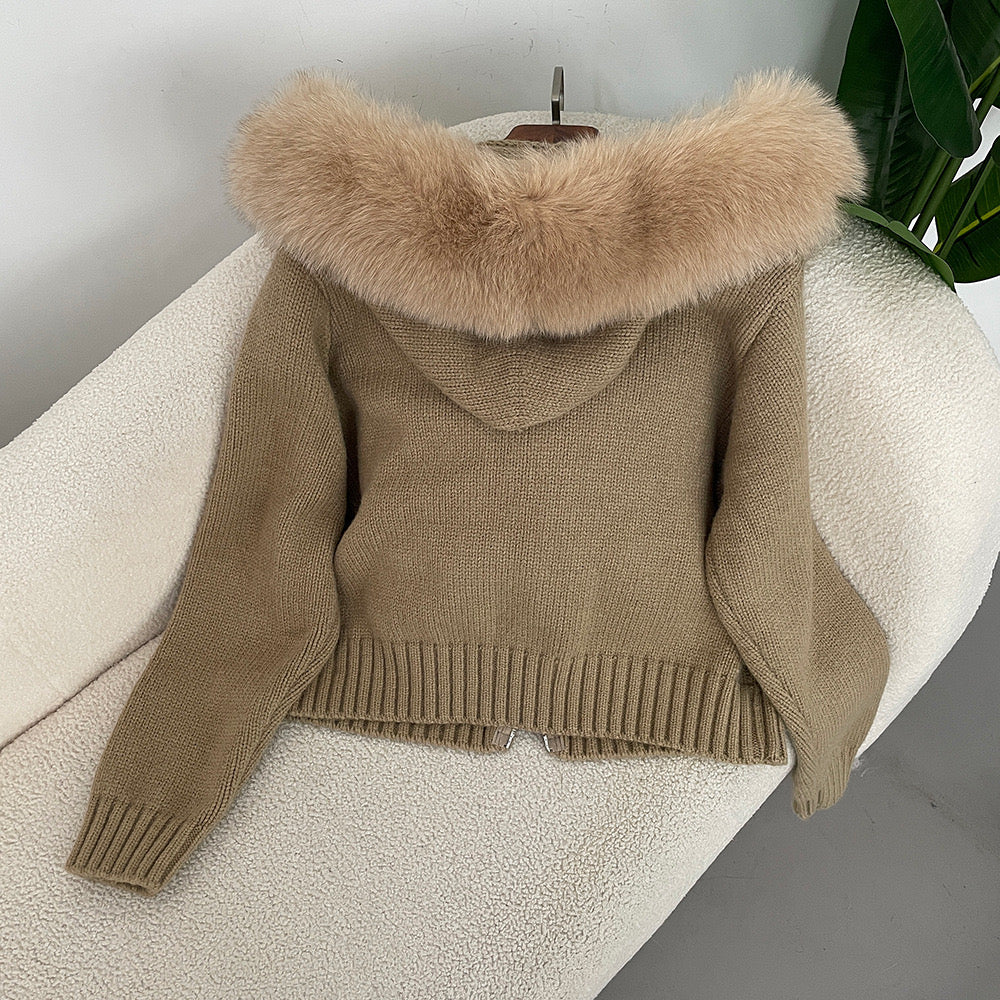 Luxe Fur Knit Cardigan