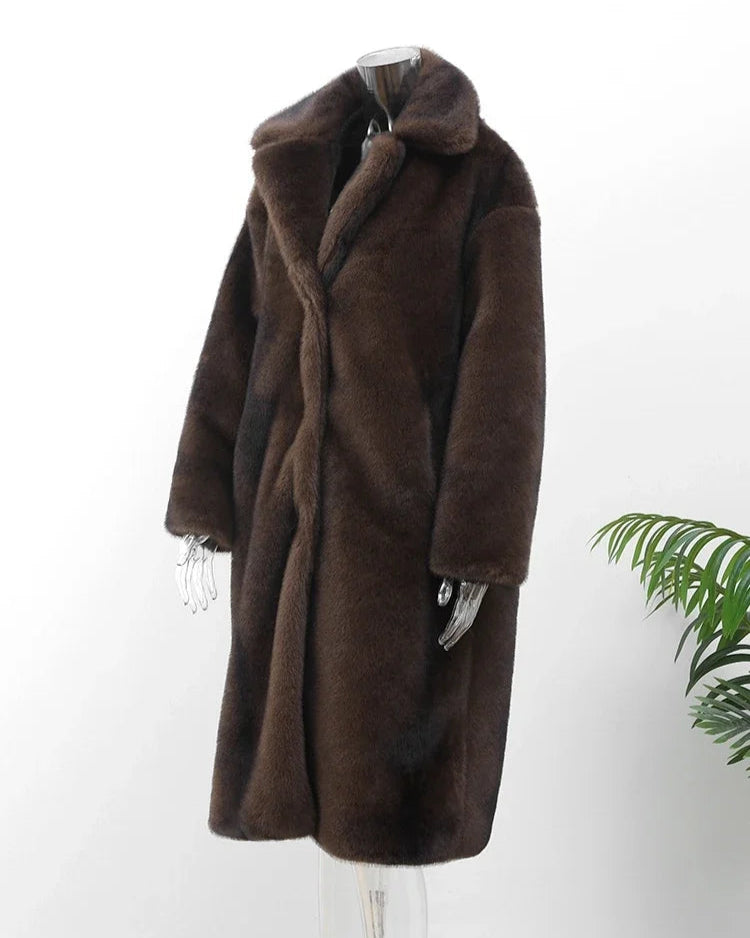 Luxe Elegante Lange Bontjas