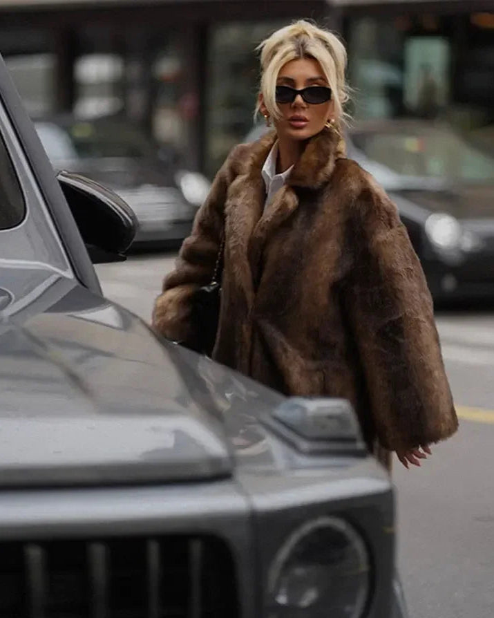 Luxe Elegante Lange Bontjas