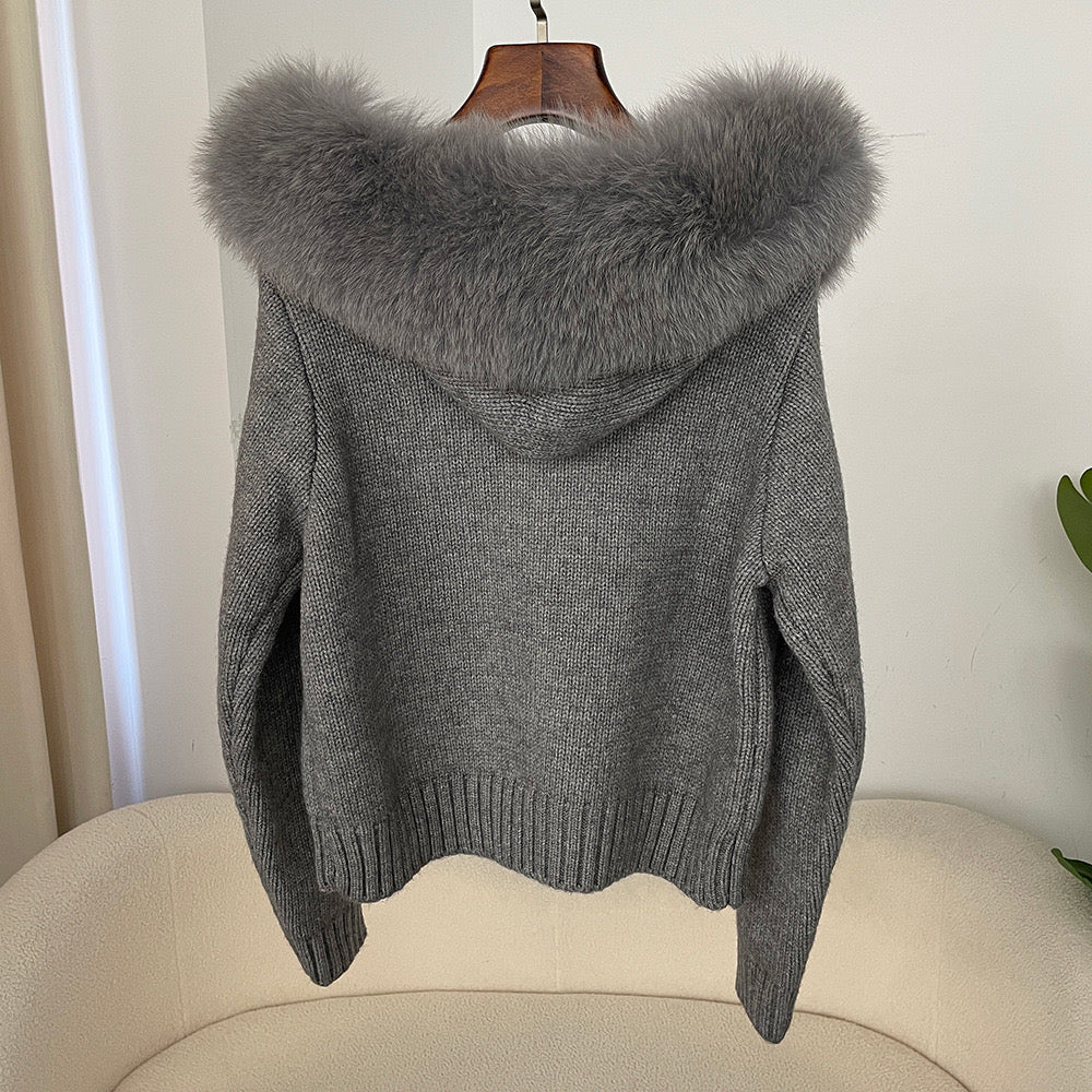 Luxe Fur Knit Cardigan
