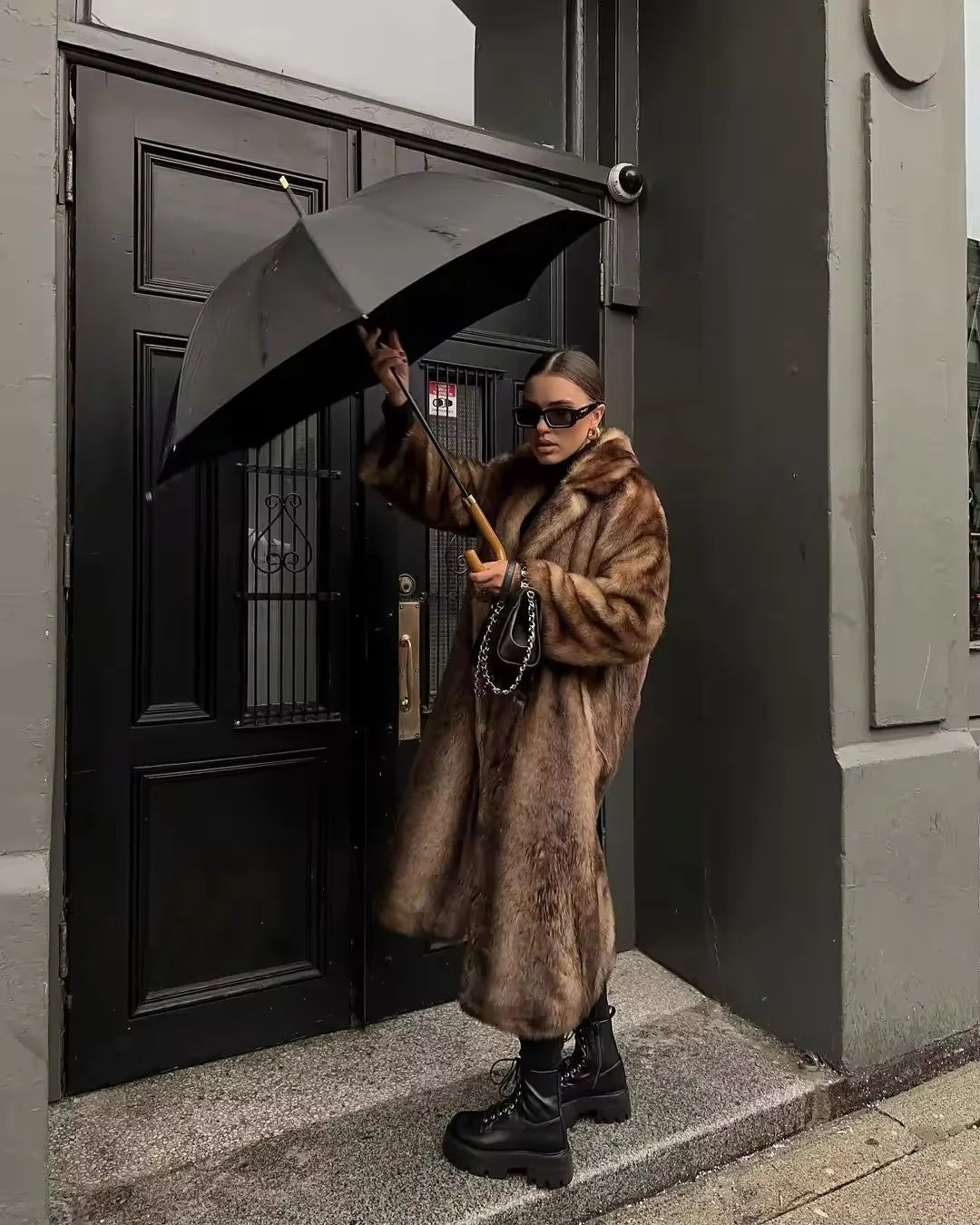 Luxe Elegante Lange Bontjas