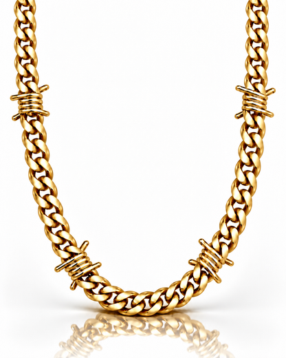 Barbed Wire Cuban Chain 9mm