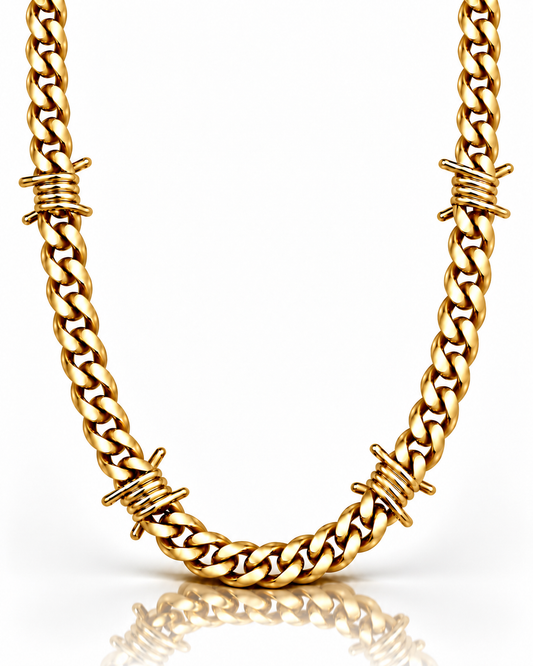 Barbed Wire Cuban Chain 9mm
