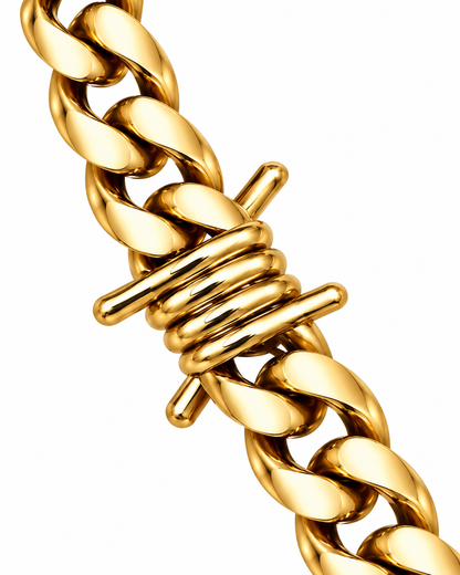 Barbed Wire Cuban Chain 9mm