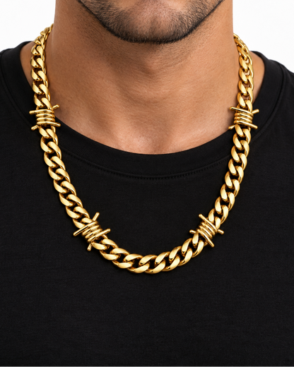 Barbed Wire Cuban Chain 9mm