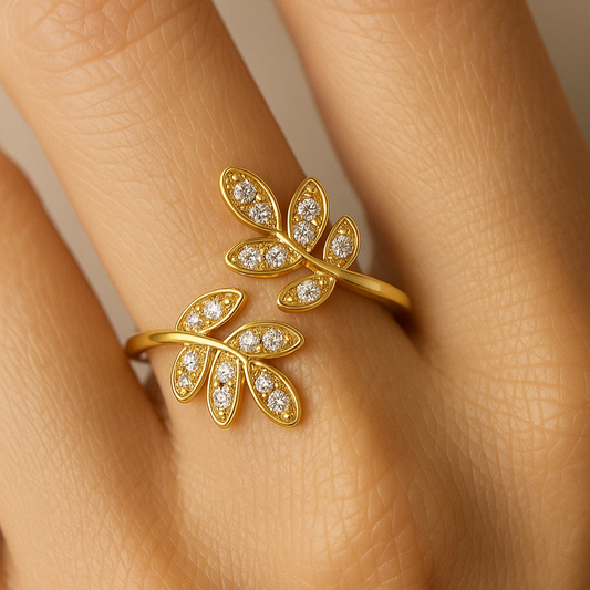 Lunaria Leaf Ring