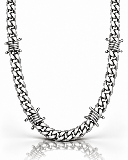 Barbed Wire Cuban Chain 9mm