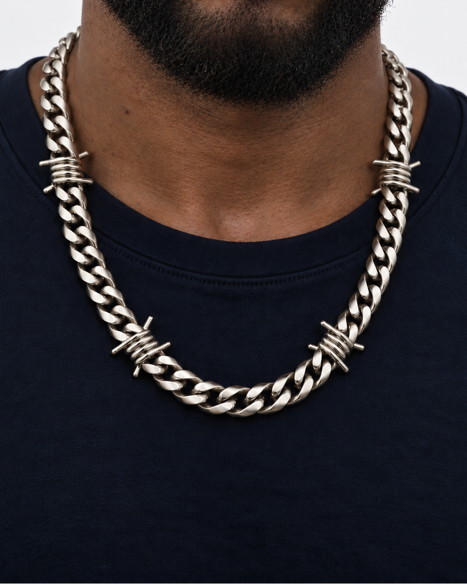 Barbed Wire Cuban Chain 9mm