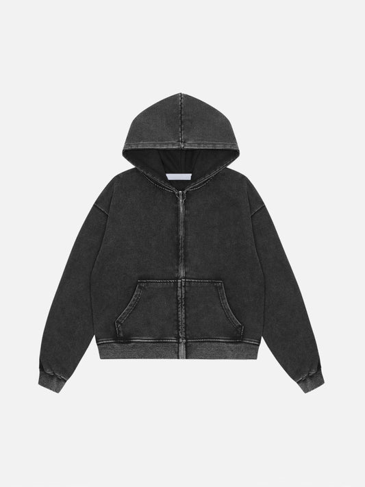Deluxe Washed Zip-Up Hoodie